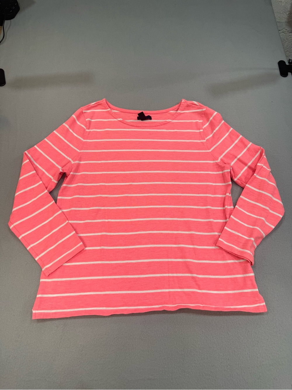 GAP Coral Pink & White Striped Long Sleeve Tee